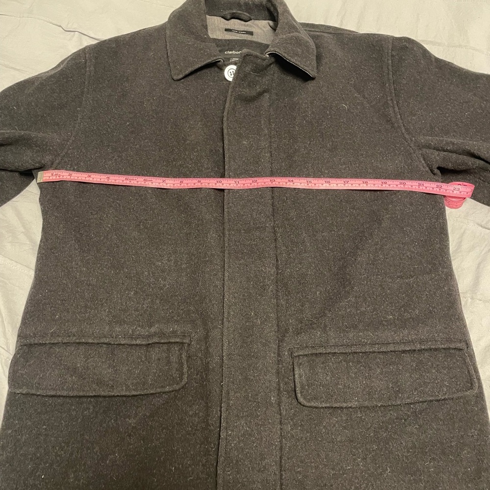 Claiborne 100% Wool Car Coat size Small Charcoal Gray - Picture 6 of 11